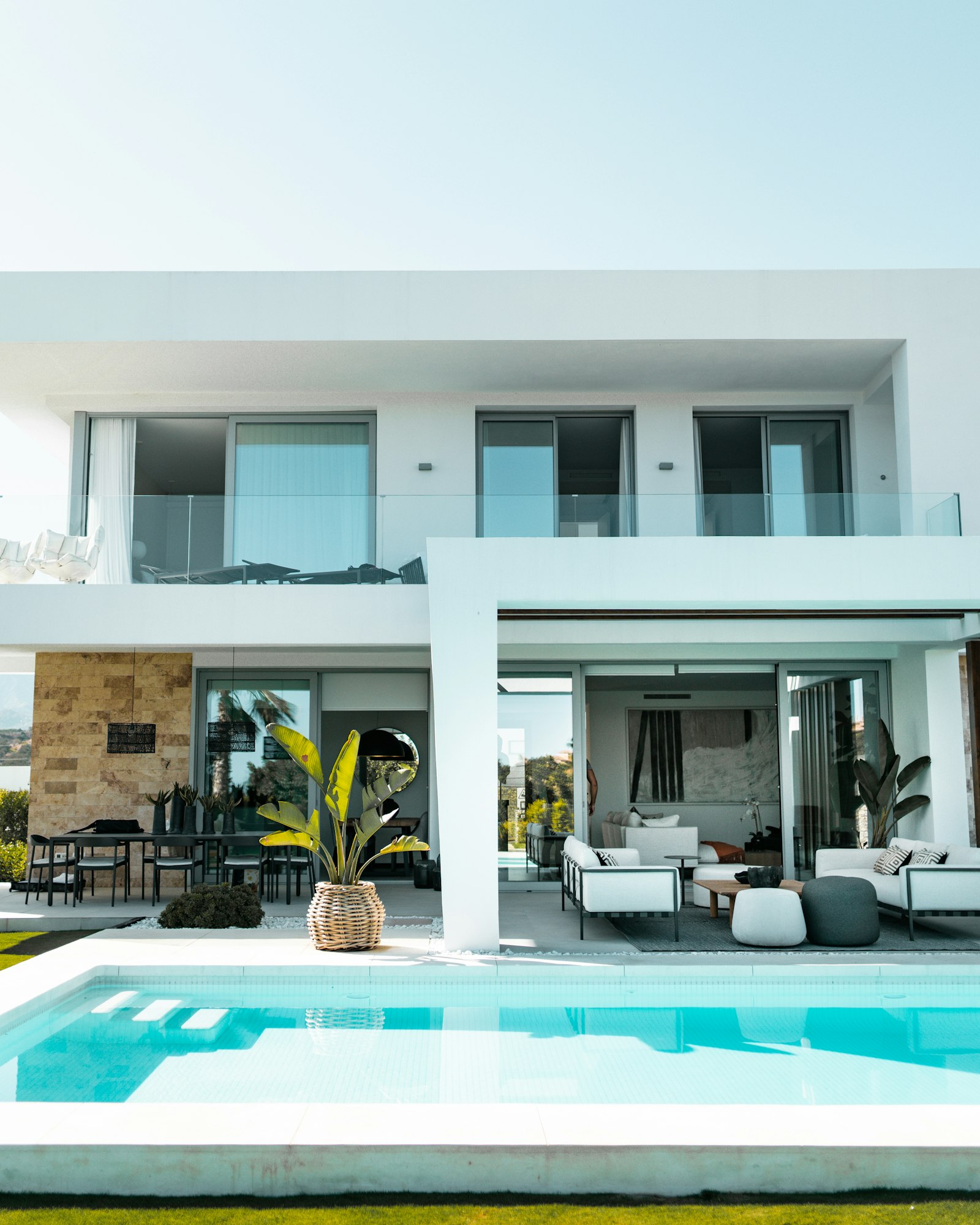 Modern architecture with a pool and terrace opening directly onto its landscape.